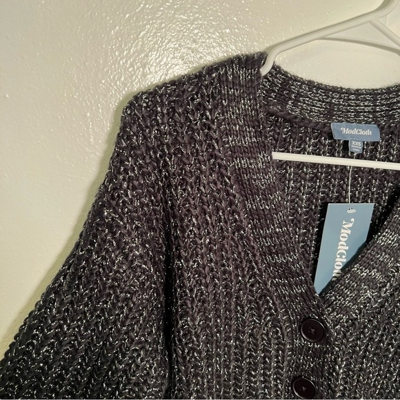 Modcloth Warming Signs Knit Cardigan Black - Picture 9 of 15